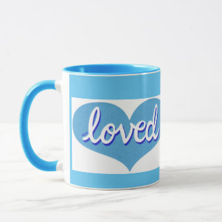 MUCH LOVED - Blue love hearts Mug
