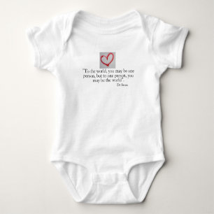 MUCH LOVED -Graffiti heart & love quote - boy/girl Baby Bodysuit