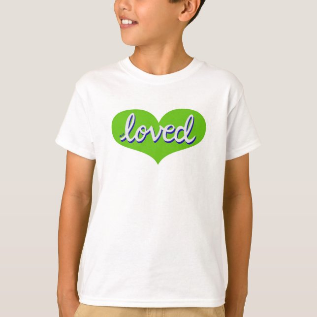 MUCH LOVED - Green love heart -  T-Shirt (Front)