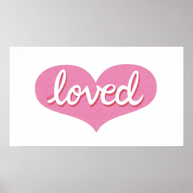 Much Loved - Pink love heart- Poster (Front)