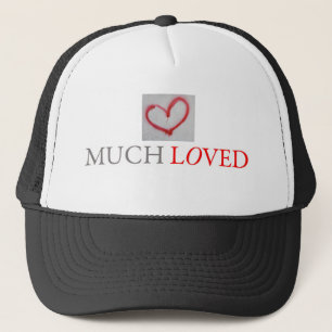 MUCH LOVED - Red graffiti heart  Trucker Hat