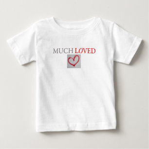 MUCH LOVED - Red graffiti love heart - boy/girl Baby T-Shirt