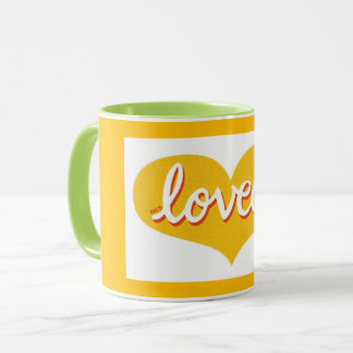 MUCH LOVED - Yellow love heart - Mug