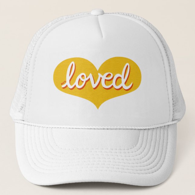 MUCH LOVED - Yellow love heart - Trucker Hat (Front)
