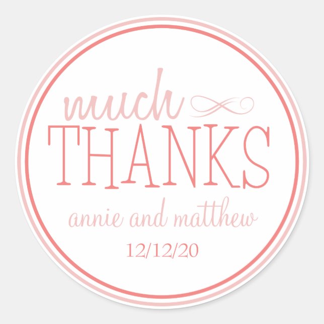 Much Thanks Labels (Blush / Terra Cotta) (Front)