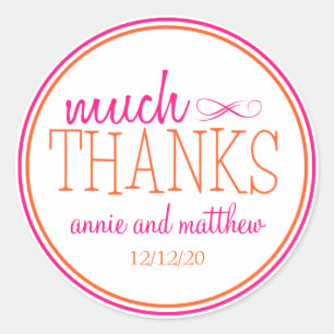 Much Thanks Labels (Hot Pink / Orange)