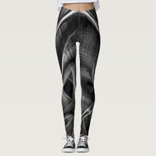 Much twisted with grey grooves on dark background leggings