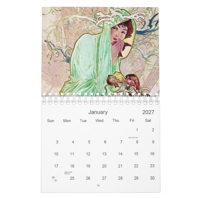 Mucha 2012 calendar (Jan 2027)