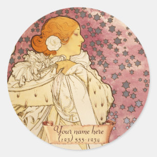Mucha Art Nouveau Bookplate Stickers