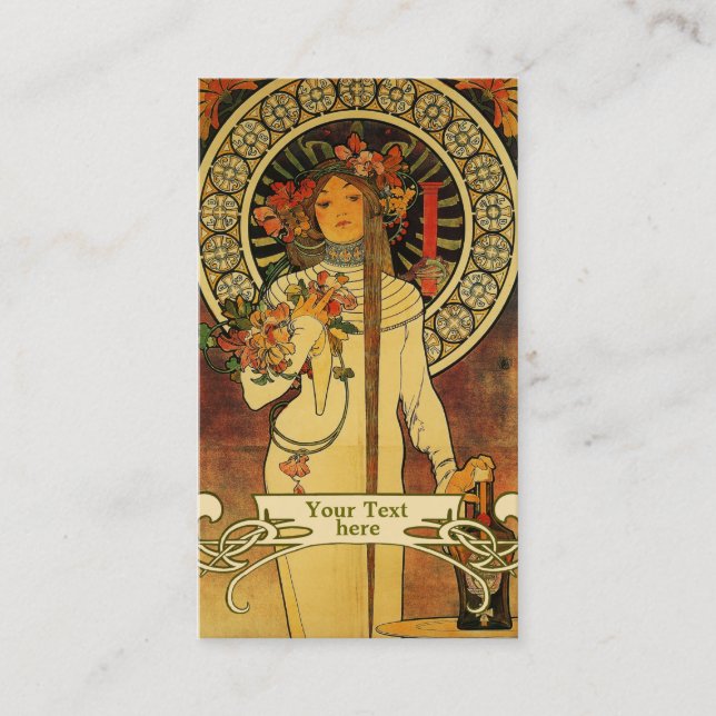Mucha Art Nouveau - Cartes de visite Art déco (Devant)