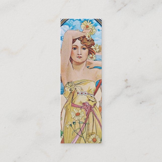 Mucha Art Nouveau Daybreak Bookmark Business Cards (Front)