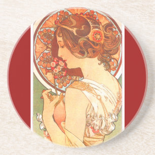 Mucha Art Nouveau Lady Coaster