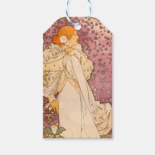 Mucha Art Nouveau Woman Beauty Gift Tags