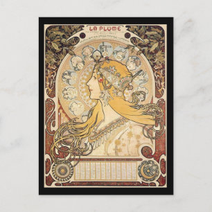 Mucha Art Nouveau Woman Postcard