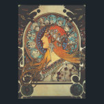 Mucha Art Nouveau Woman Vintage French Zodiac Post Poster<br><div class="desc">A very beautiful vintage travel poster advertising bicycle sports in the 1900s. Check out our shop for more Vintage Posters.</div>