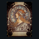 Mucha Art Nouveau Woman Vintage French Zodiac Post Poster<br><div class="desc">A very beautiful vintage travel poster advertising bicycle sports in the 1900s. Check out our shop for more Vintage Posters.</div>