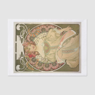 Mucha beautiful lady decoupage tissue paper
