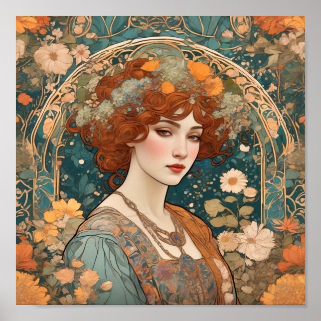 Mucha,Floral motifs,Advertising art,Czechoslovakia Poster (Front)