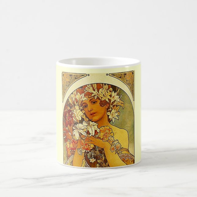 mucha flowers coffee mug (Center)