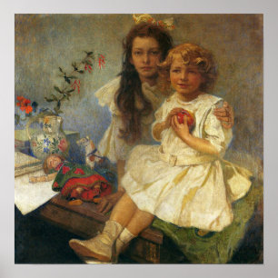 Mucha - Jaroslava And Jiri The Artist's Children … Poster