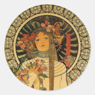 Mucha La Trappistine Classic Round Sticker