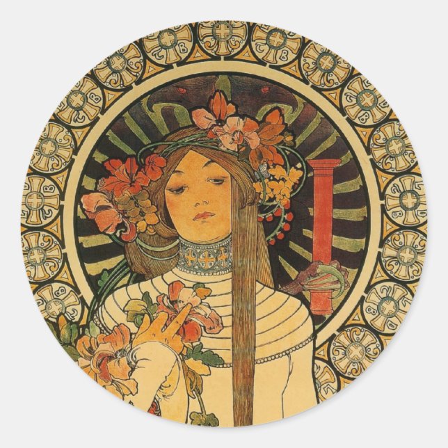 Mucha La Trappistine Classic Round Sticker (Front)