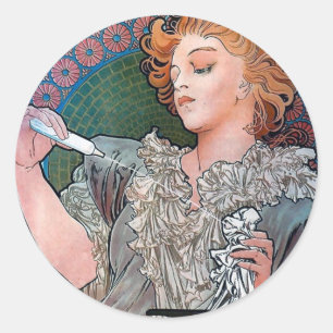 Mucha Lance Parfum Rodo perfume advertisement Classic Round Sticker