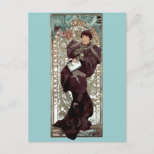 Mucha Lorenzaccio theatre renaisance man Postcard (Front)