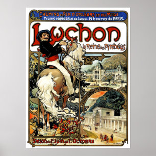 Mucha - Luchon - art Nouveau - affiche de casino