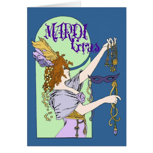 Mucha Mardi Gras Card