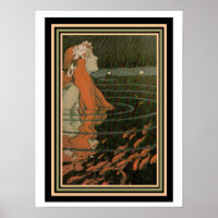 Mucha "Mermaid with Gold Fish" Art Nouveau Poster
