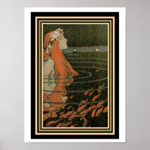 Mucha "Mermaid with Gold Fish"  Art Nouveau Poster
