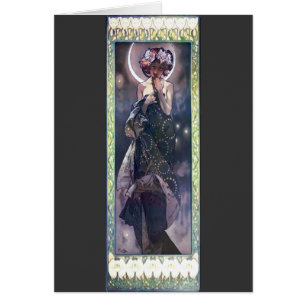 Mucha Moon Night Woman Art Nouveau Deco