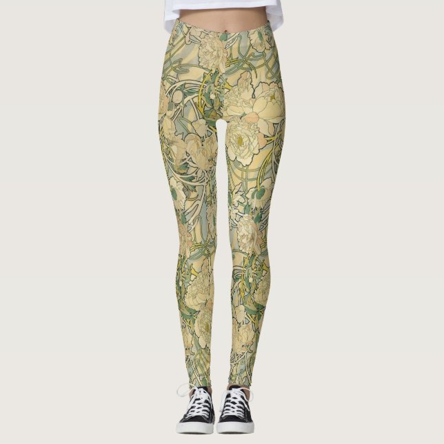 Mucha peonies leggings (Front)