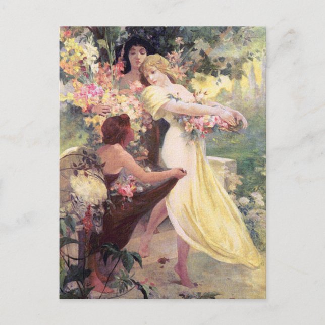 Mucha Postcard:  Spirit of Spring Postcard (Front)