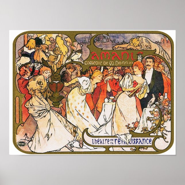 Mucha Poster: Amants Poster (Front)