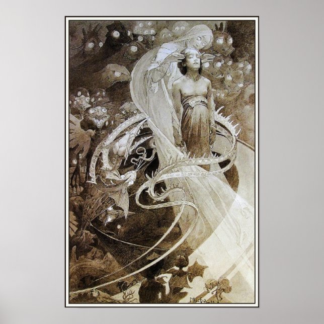 Mucha Poster Print - Illustration from Le Pater ~ (Front)