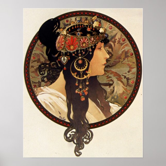 Mucha - Tete Byzantine Brune Poster (Front)