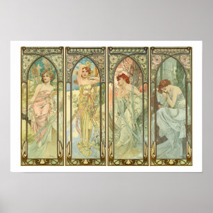 Mucha, Times of the Seasons, Art Nouveau Poster