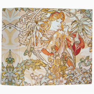 Mucha Woman With a Daisy Art Nouveau Floral Binder