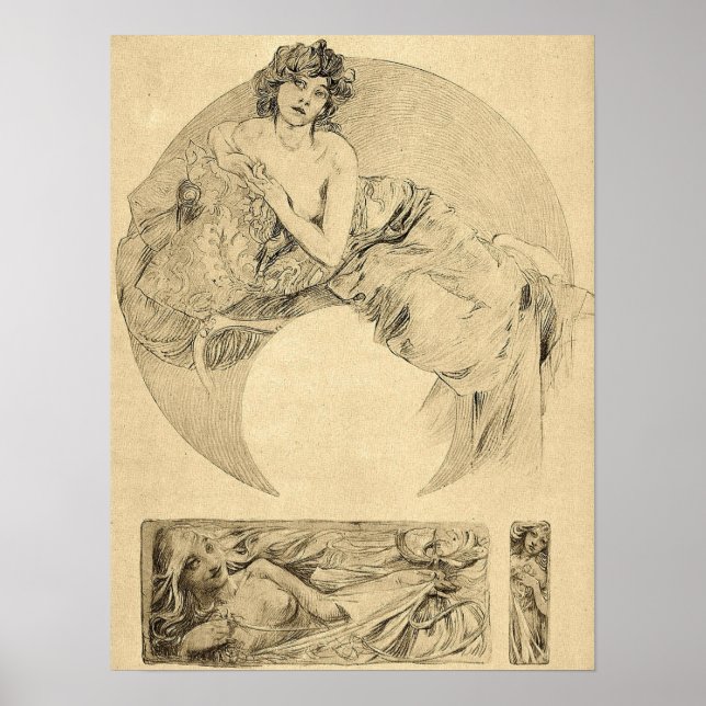 Mucha - Women Illustrations 1901 Poster (Front)