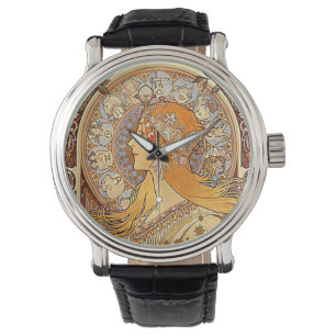 Mucha Zodiac Wrist Watch