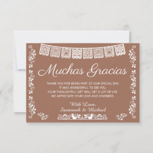 Muchas Gracias Baby Shower Terracotta Thank You Card