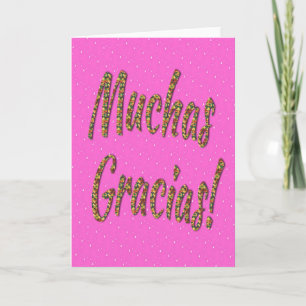 "Muchas Gracias !" Carte de voeux en rose