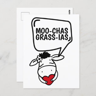 Muchas Gracias Cow Themed Many Thanks Funny Postcard