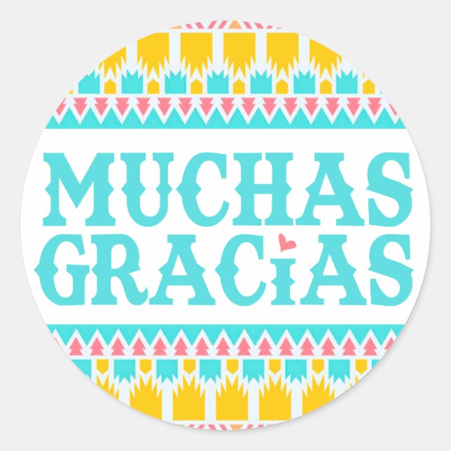 Muchas Gracias - Fiesta Thank You Sticker (Front)