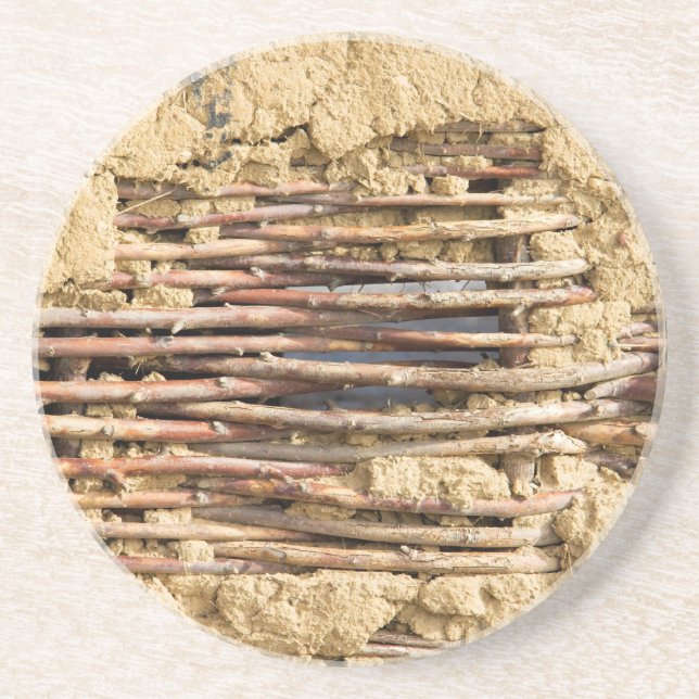 Mud and wattle wall coaster (Front)