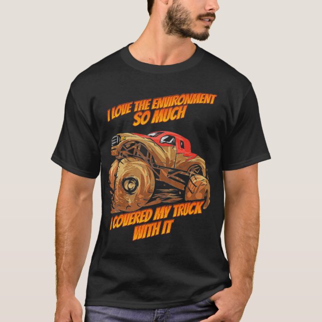 Mud Bogging Truck Mudding Racing Fan Premium  T-Shirt (Front)
