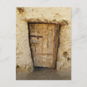 Mud Brick House with old Door  Siwa Oasis, Egypt Postcard