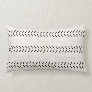 Mud Cloth Arrows, Natural Lumbar Pillow